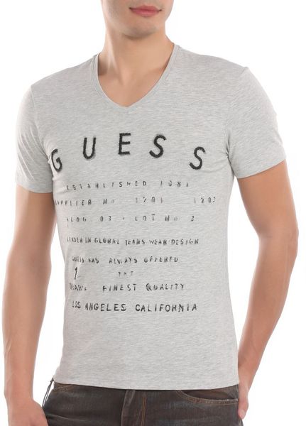 Guess Established T-shirt in Gray for Men (grey) | Lyst