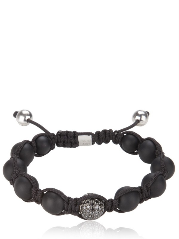 Shamballa Jewels Black Onyx Black Diamond Bead Bracelet | Lyst