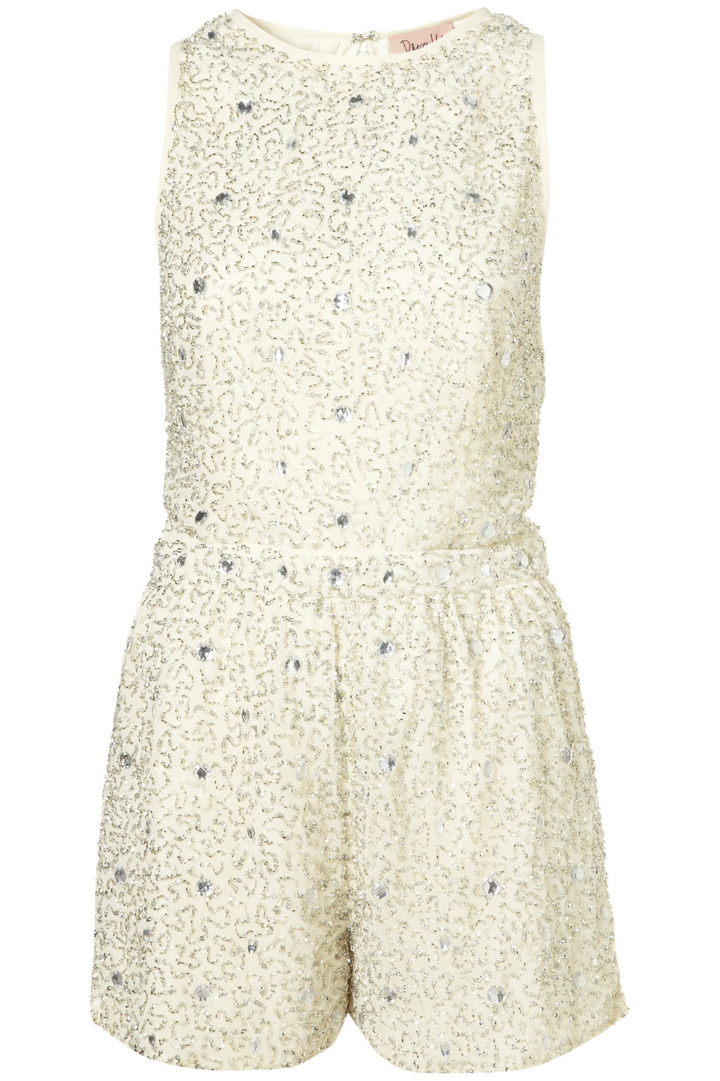 white embellished playsuit