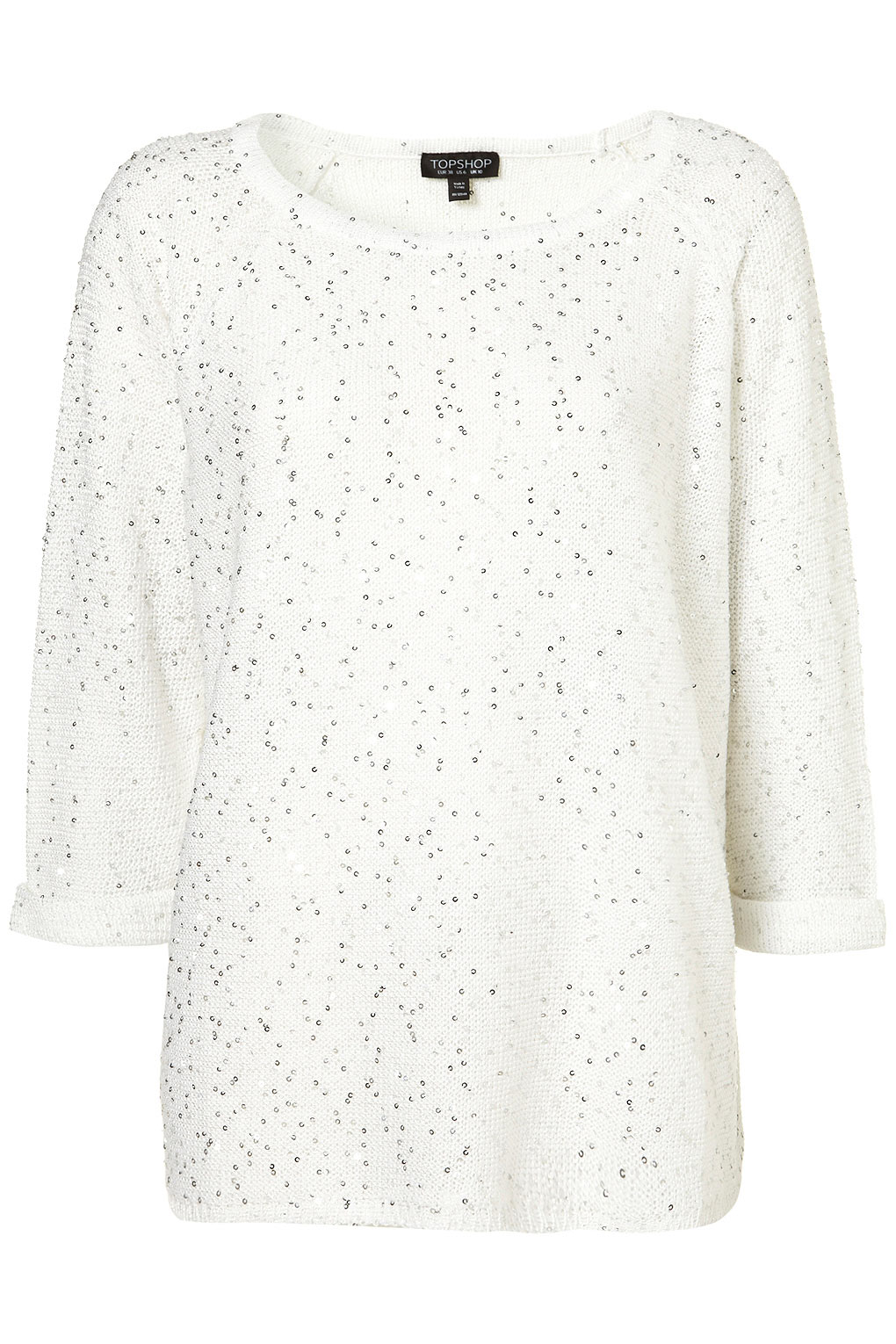 white sequin jumper