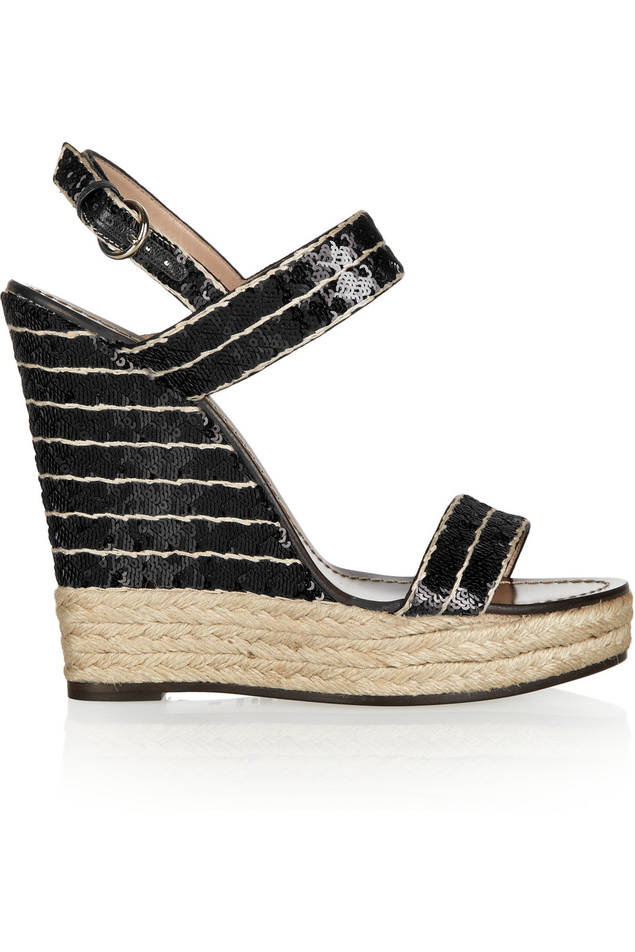 black sequin sandals flat