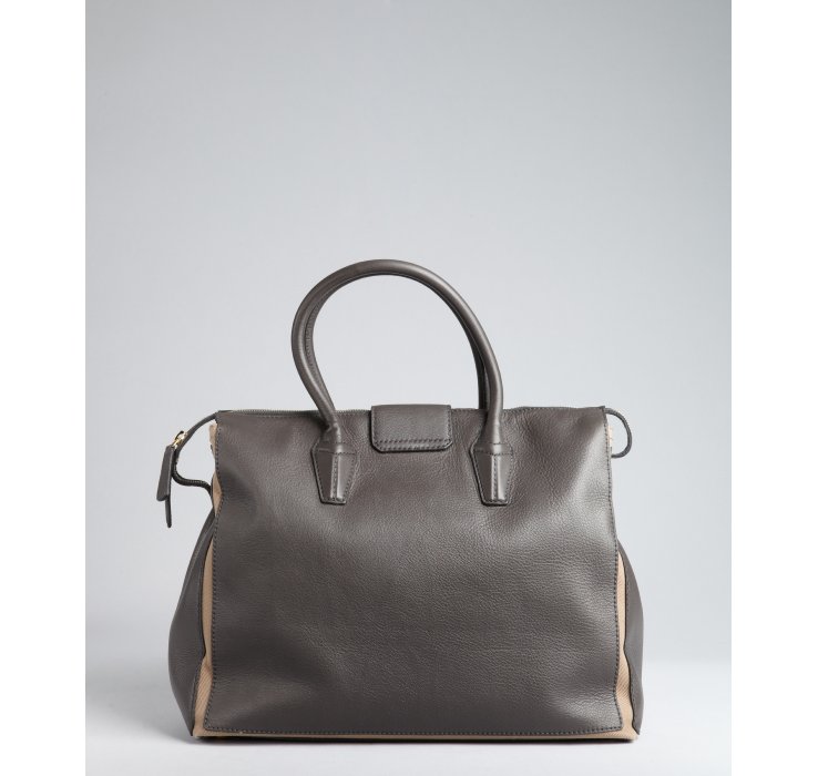 ysl grey leather handbag muse two  