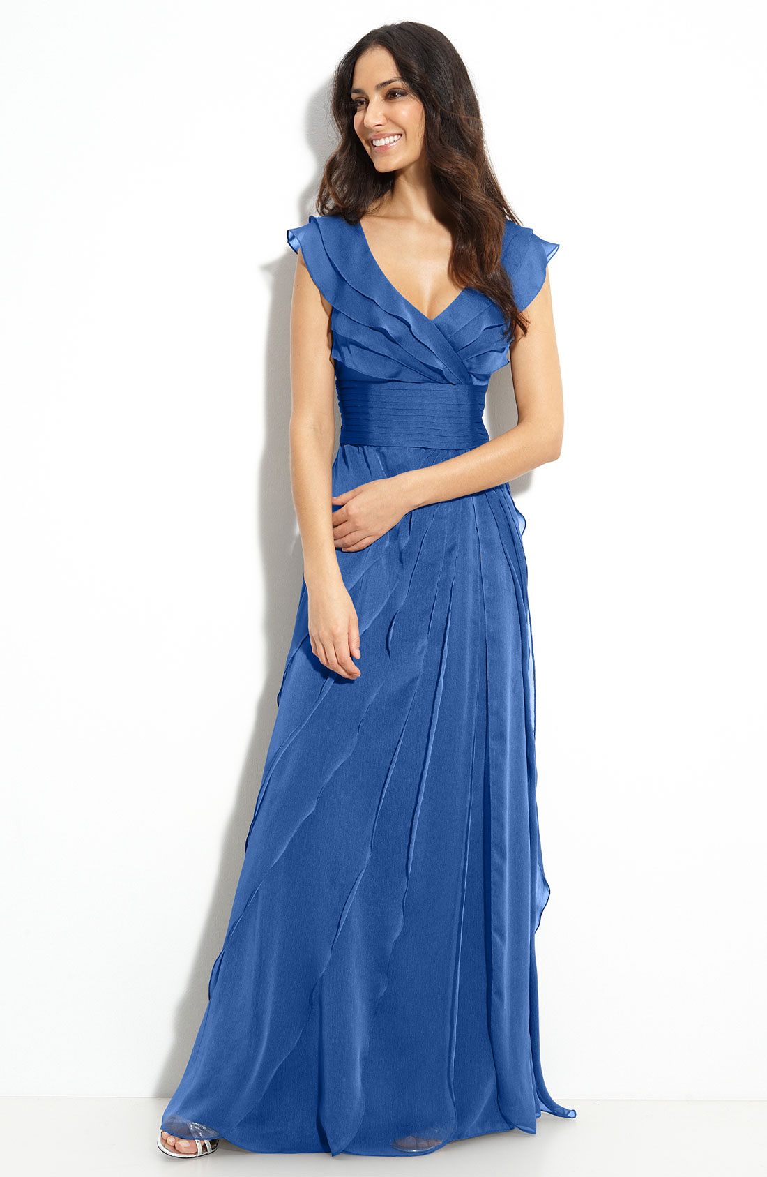 adrianna papell chiffon gown