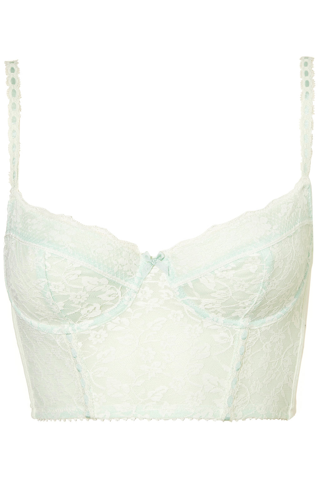 Lyst - Topshop Mint Leafy Lace Bralet in Green