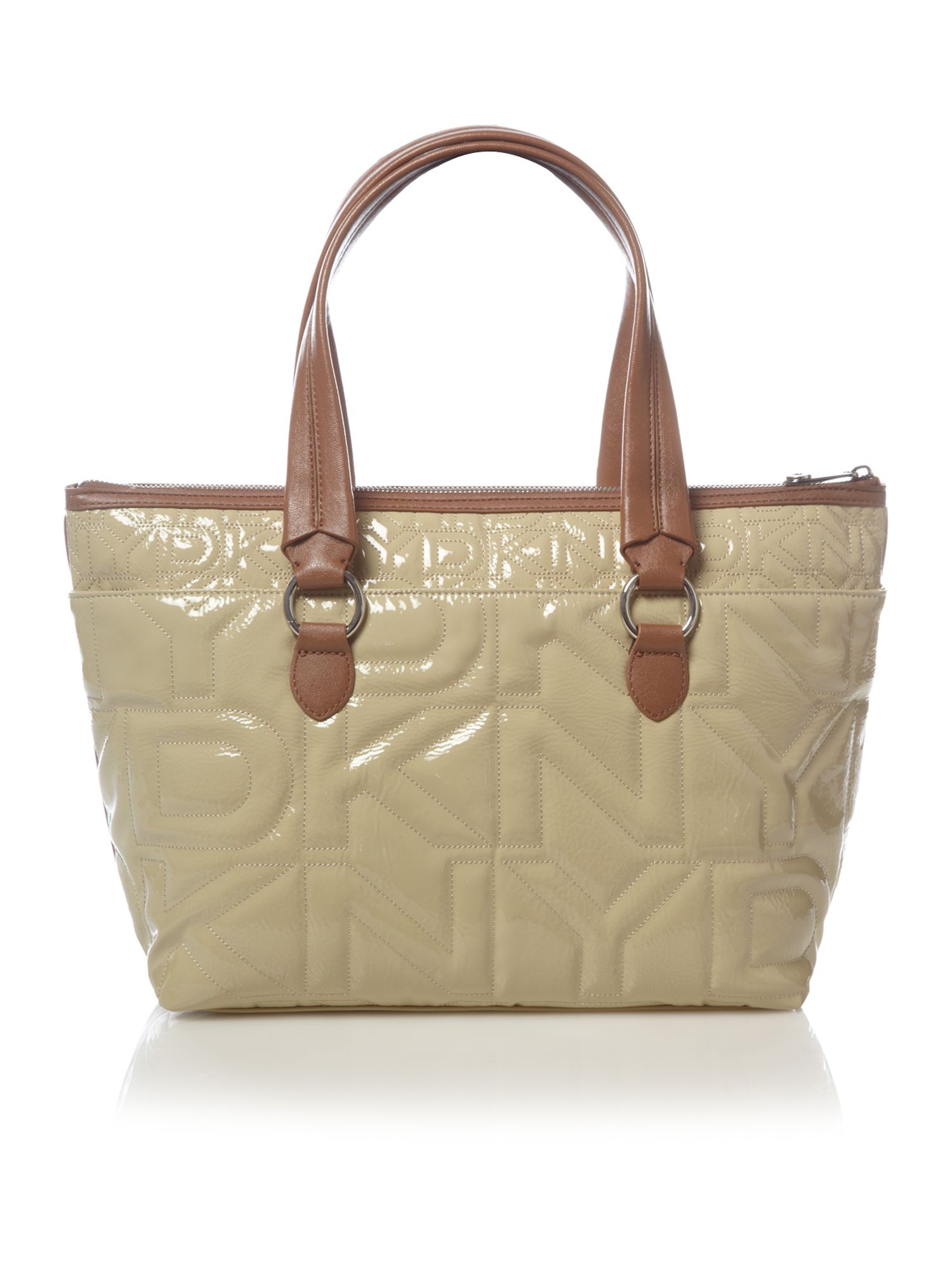 Dkny Quilted Logo Tote Bag in Natural Lyst