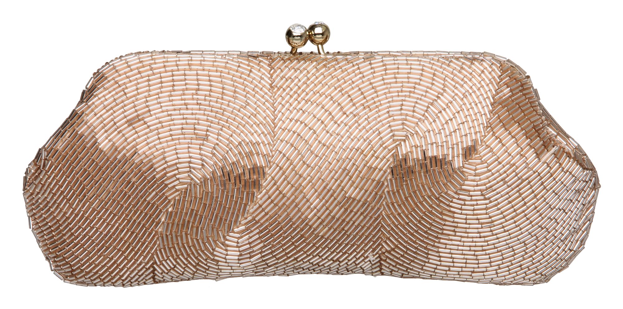 dune rose gold clutch bag