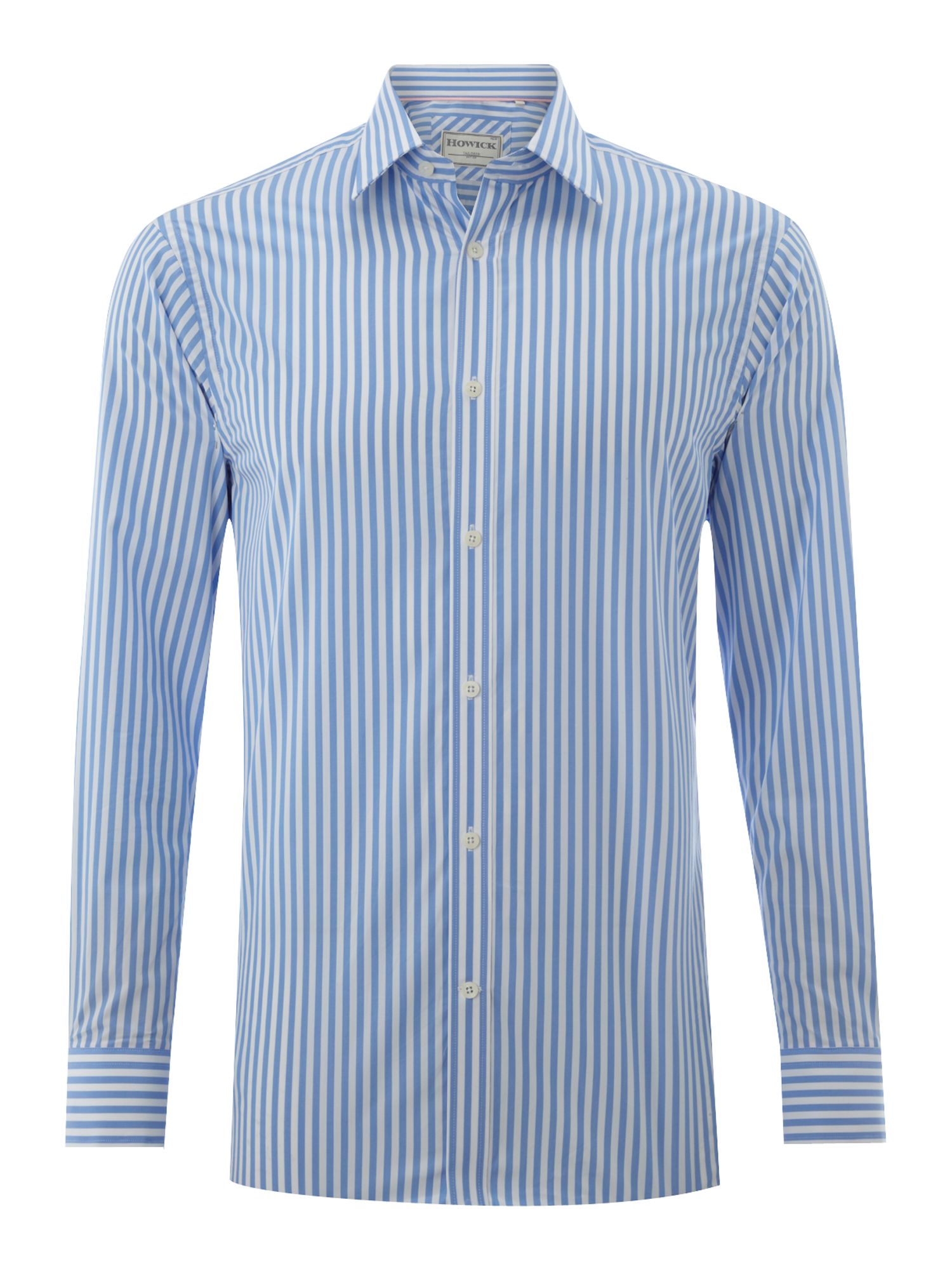 Howick Long Sleeved Classic Collar Wide Stripe Shirt in Blue for Men ...