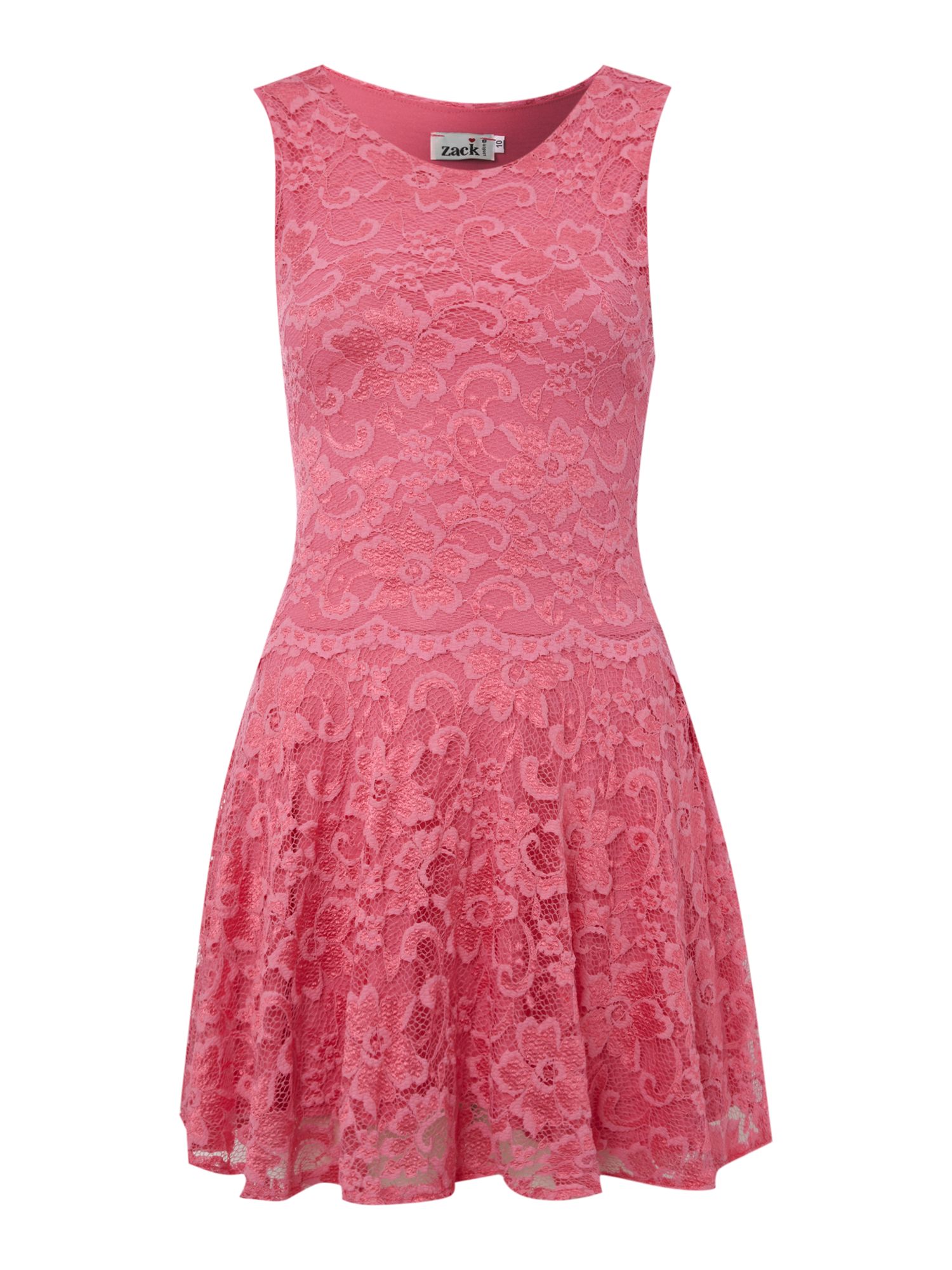John Zack Tiered Lace Dress in Pink (fuchsia) | Lyst
