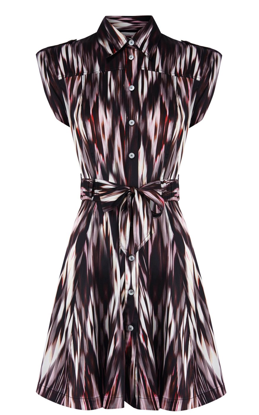 Karen millen Soft Silky Tropical Print Dress in Purple Lyst