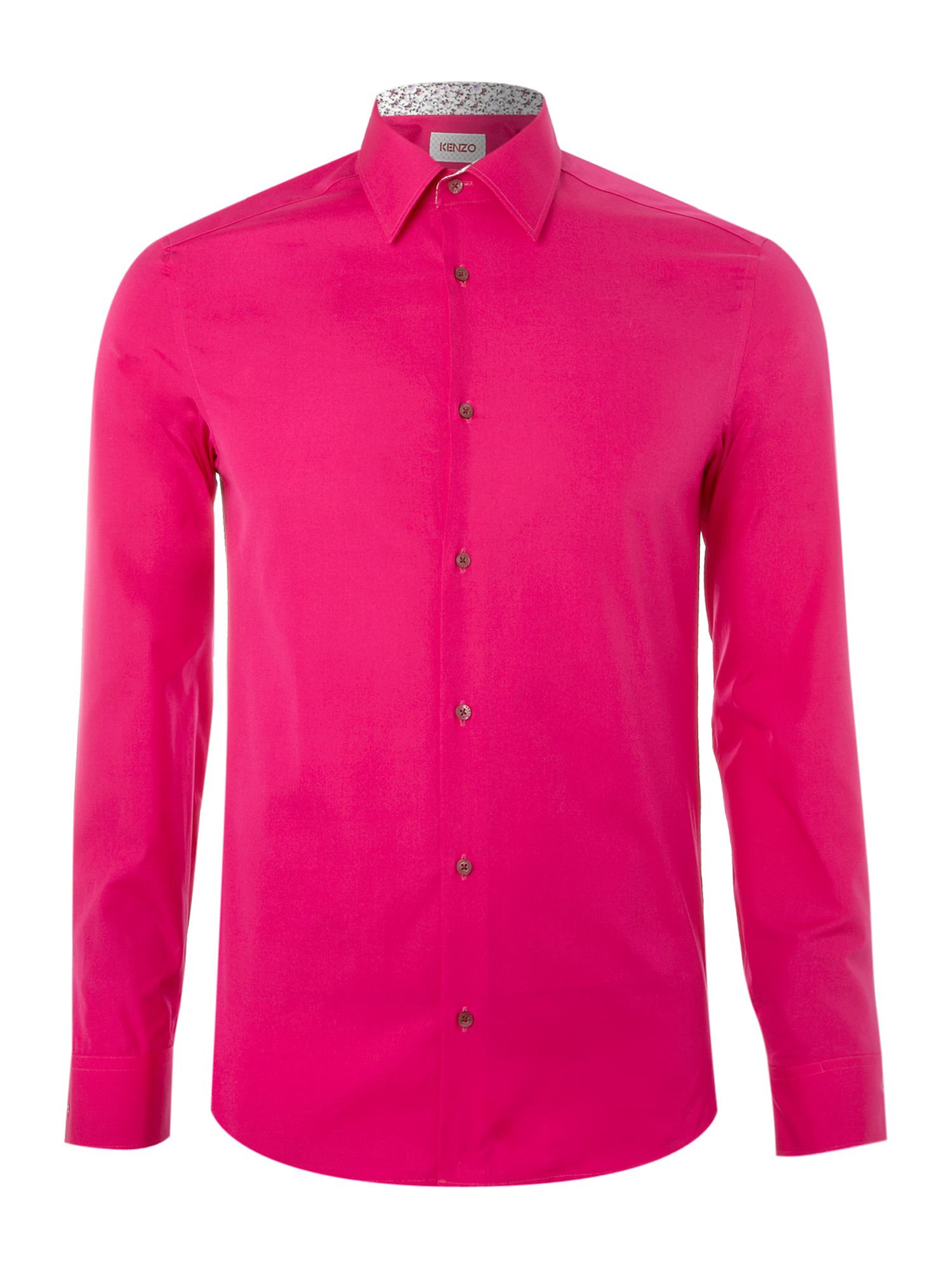 Kenzo Long Sleeven Bright Poplin Shirt in Pink for Men | Lyst