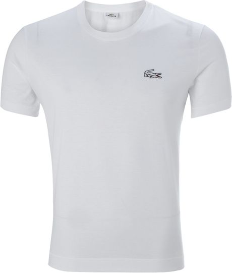 Lacoste Classic Crocodile Tshirt in White for Men | Lyst