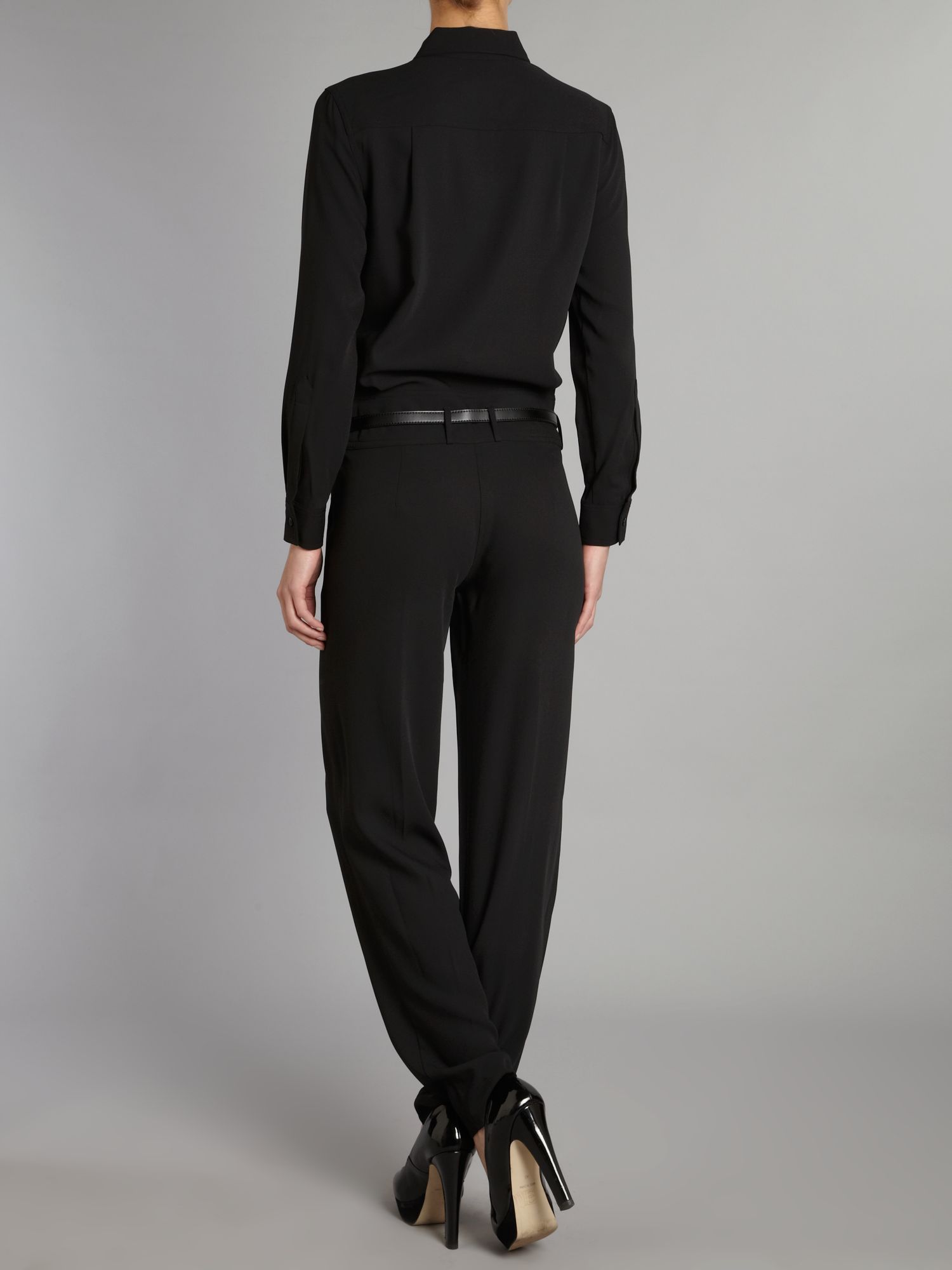Michael michael kors Jumpsuit with Long Sleeve Shirt Top in Black Lyst