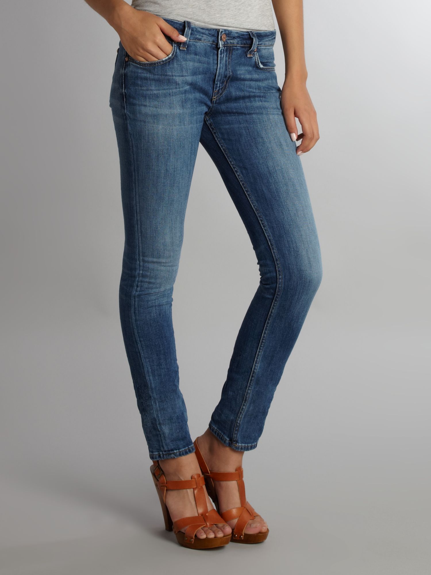 M.i.h Jeans Skinny Low Rise Breathless Jean in Denim Mid Wash (Blue) - Lyst