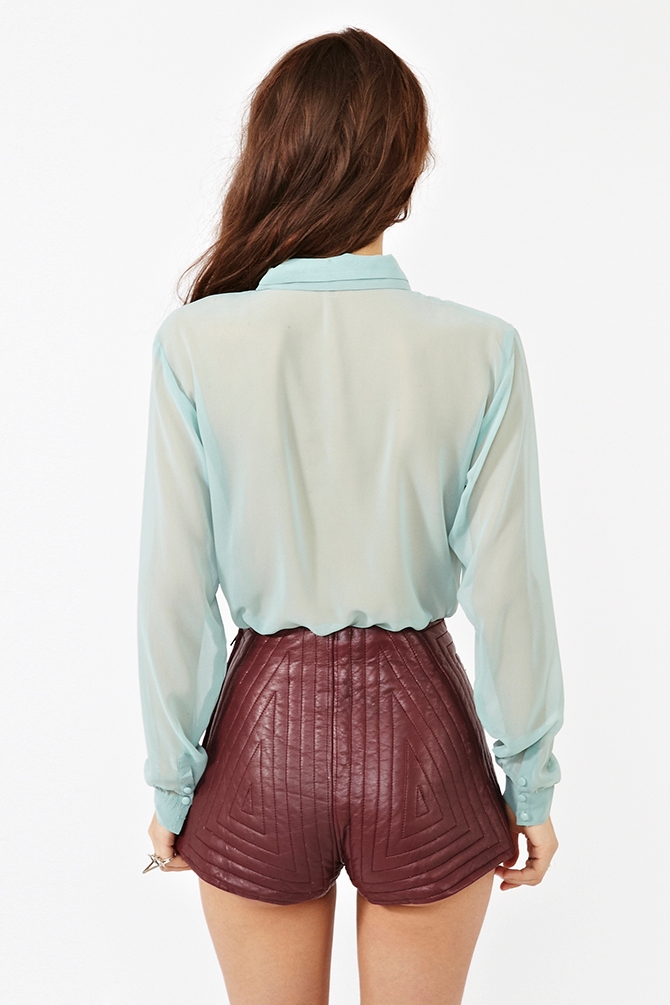 Nasty Gal Quilted Leather Shorts in Burgundy (Brown) Lyst