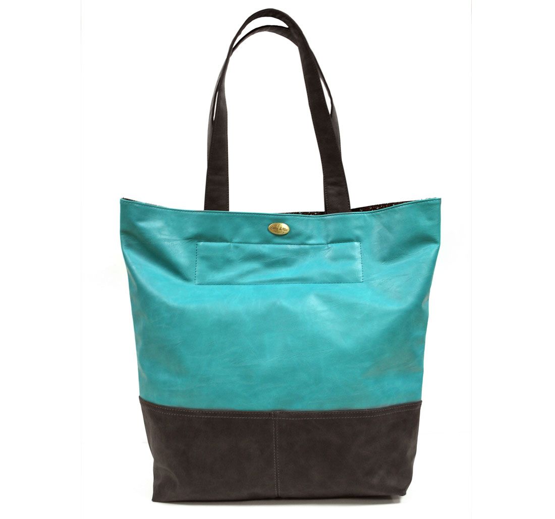 Ollie & Nic Janey Two Tone Large Tote in Blue (turquoise) | Lyst