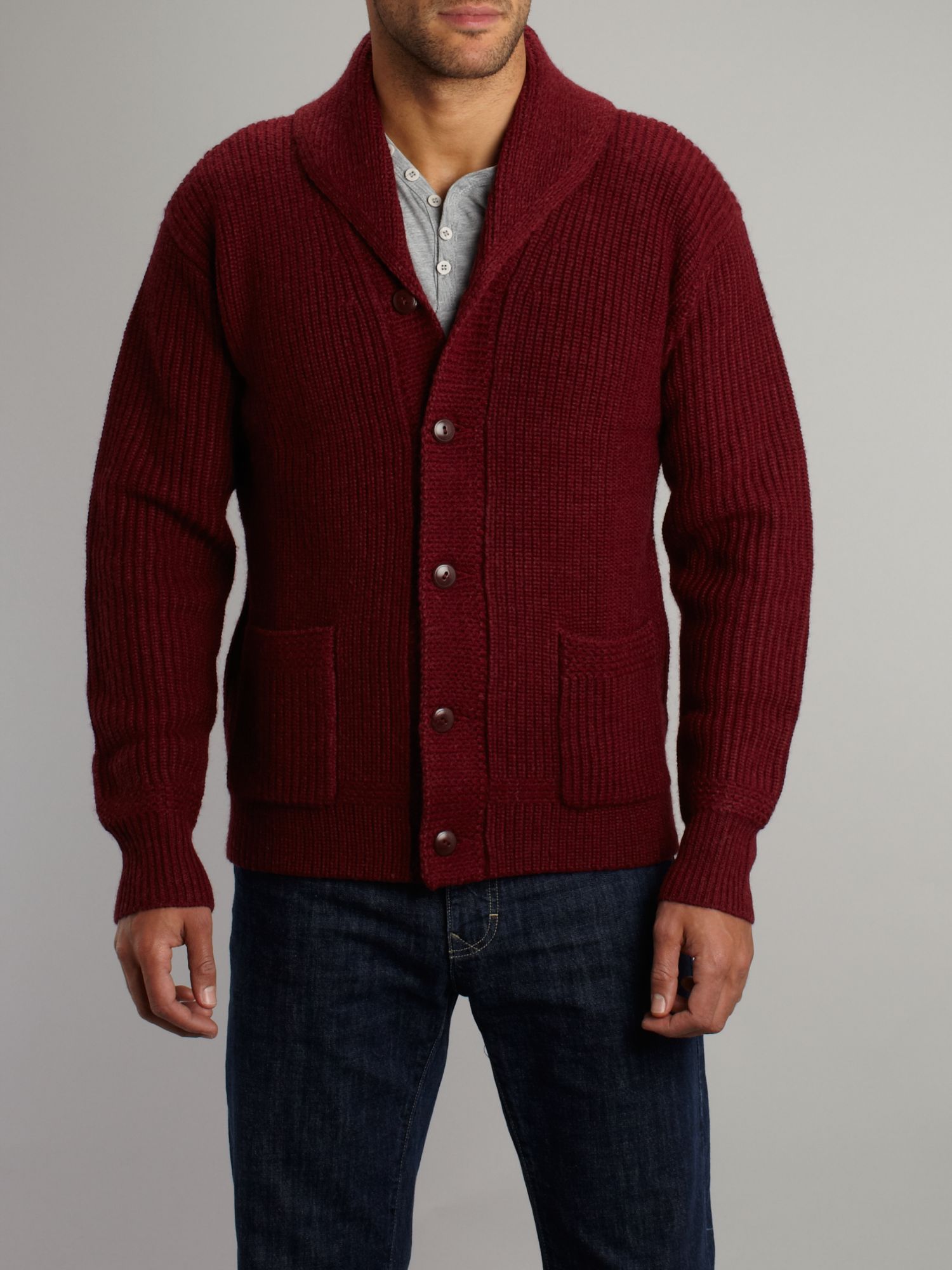 Polo ralph lauren Chunky Shawl Neck Cardigan in Red for Men | Lyst