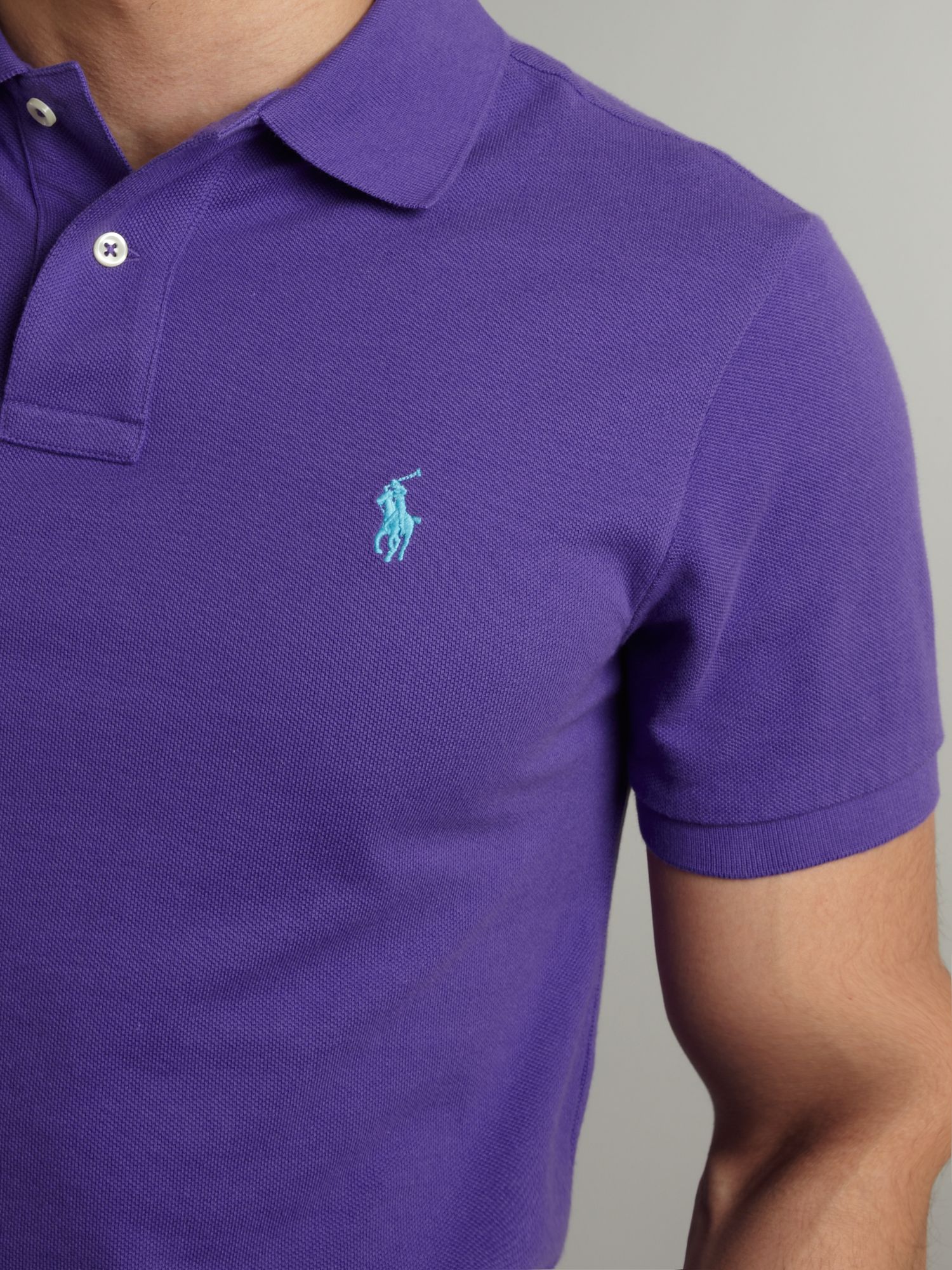 Polo ralph lauren Slim Fitted Polo Shirt in Purple for Men | Lyst