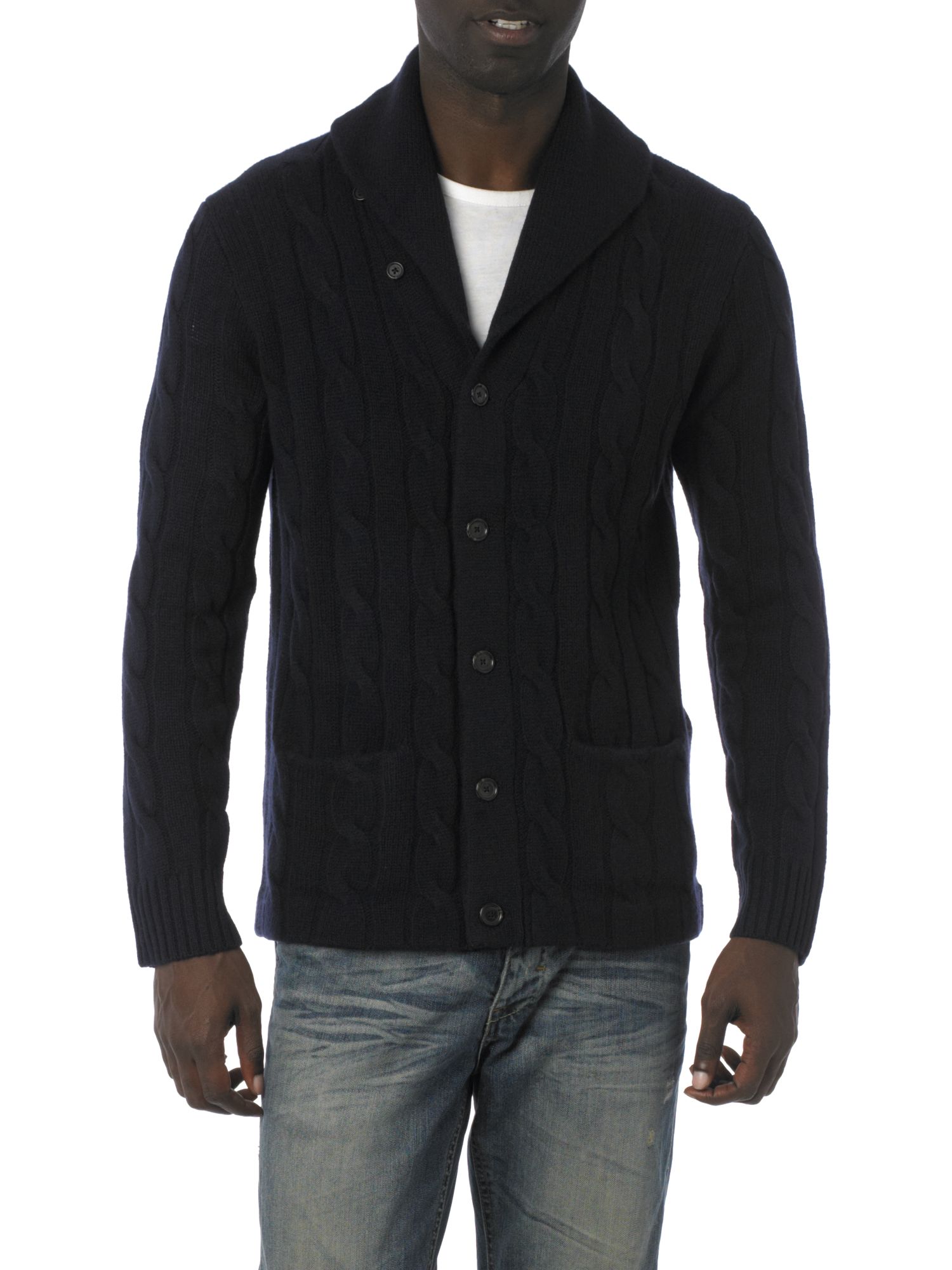 Polo Ralph Lauren Cable Knitted Cardigan in Blue for Men (navy) | Lyst