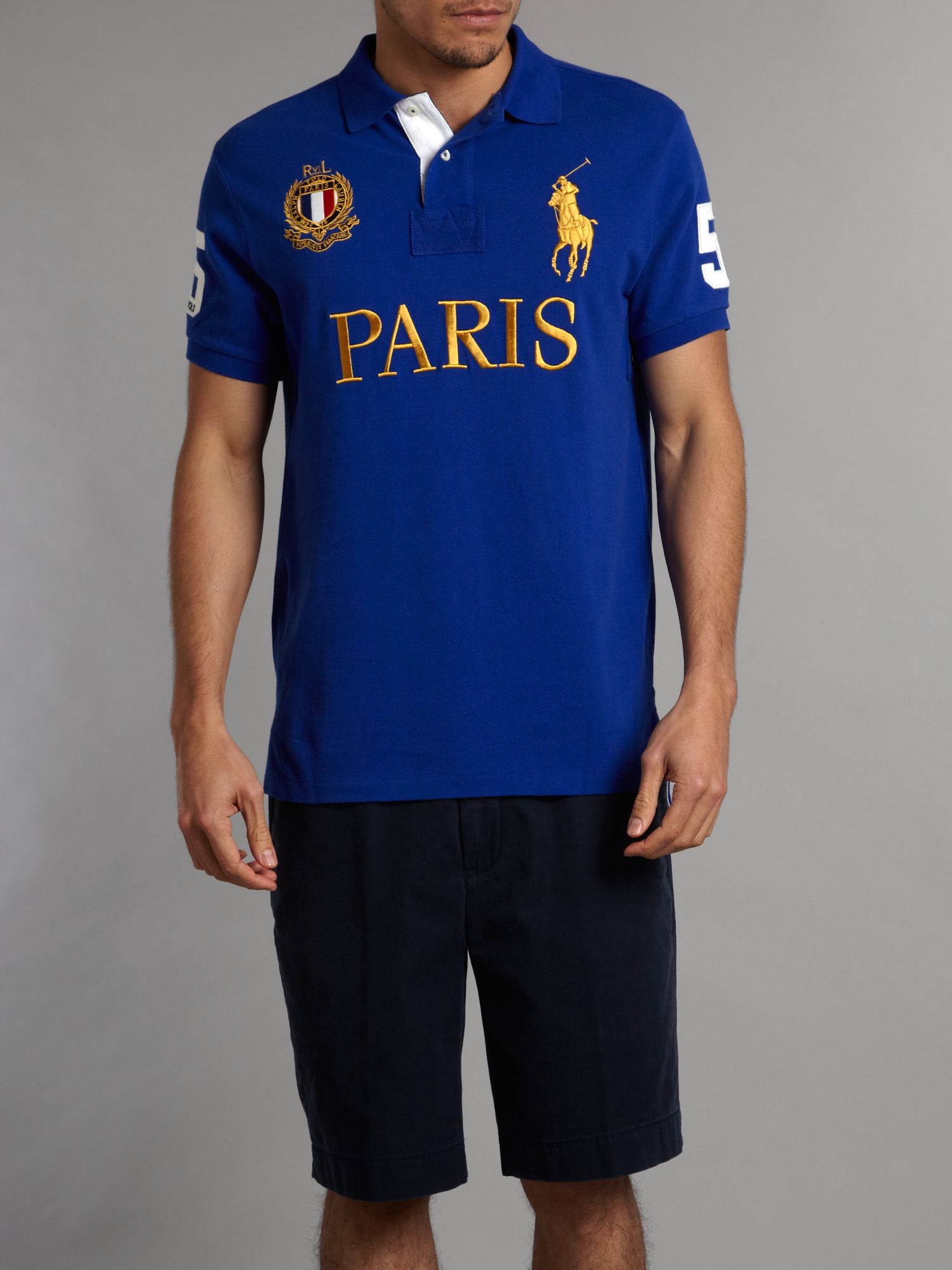 Polo ralph lauren Paris Polo Shirt in Blue for Men | Lyst