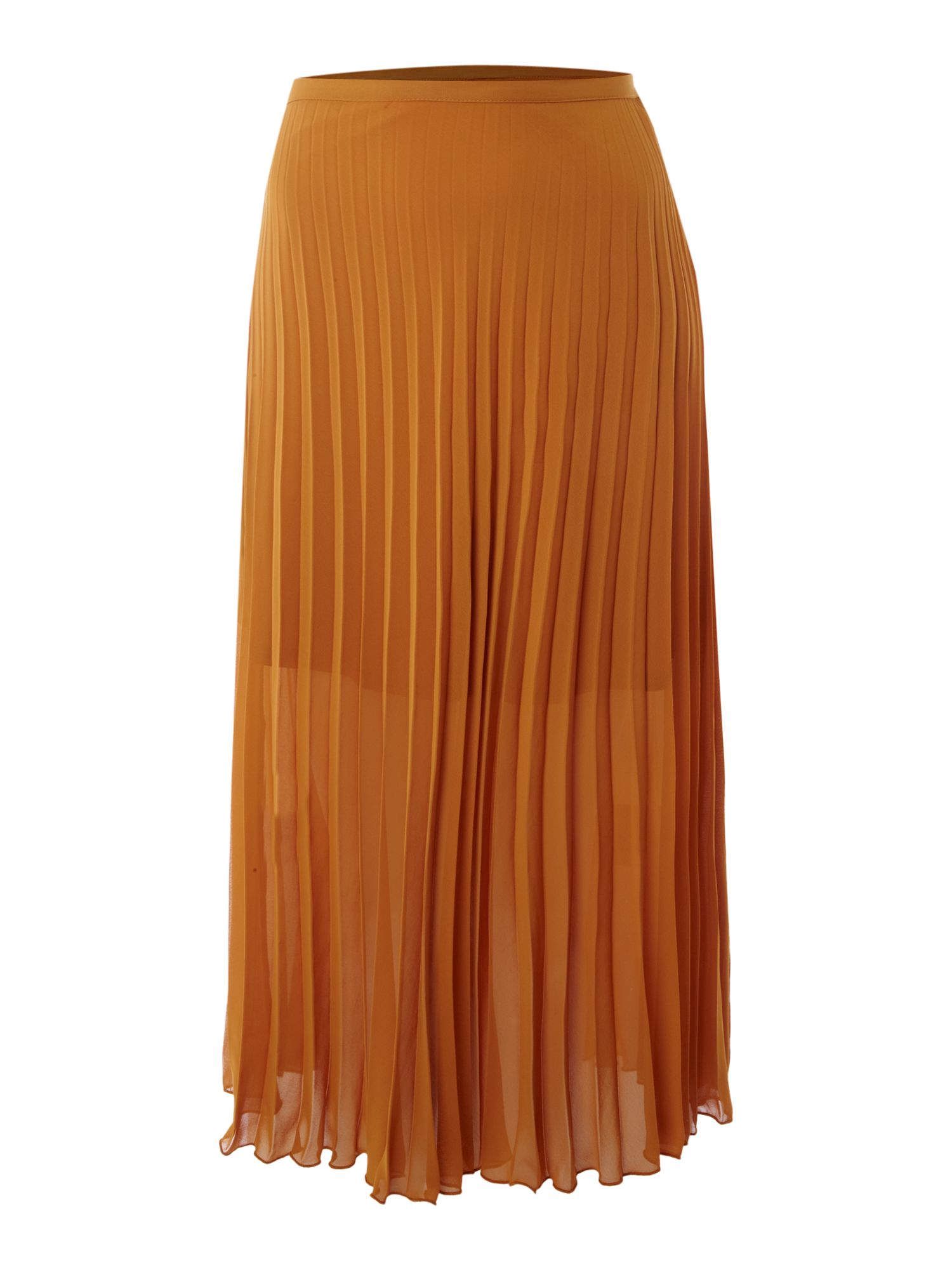 Therapy Plain Pleated Midi Skirt in Yellow (mustard) | Lyst