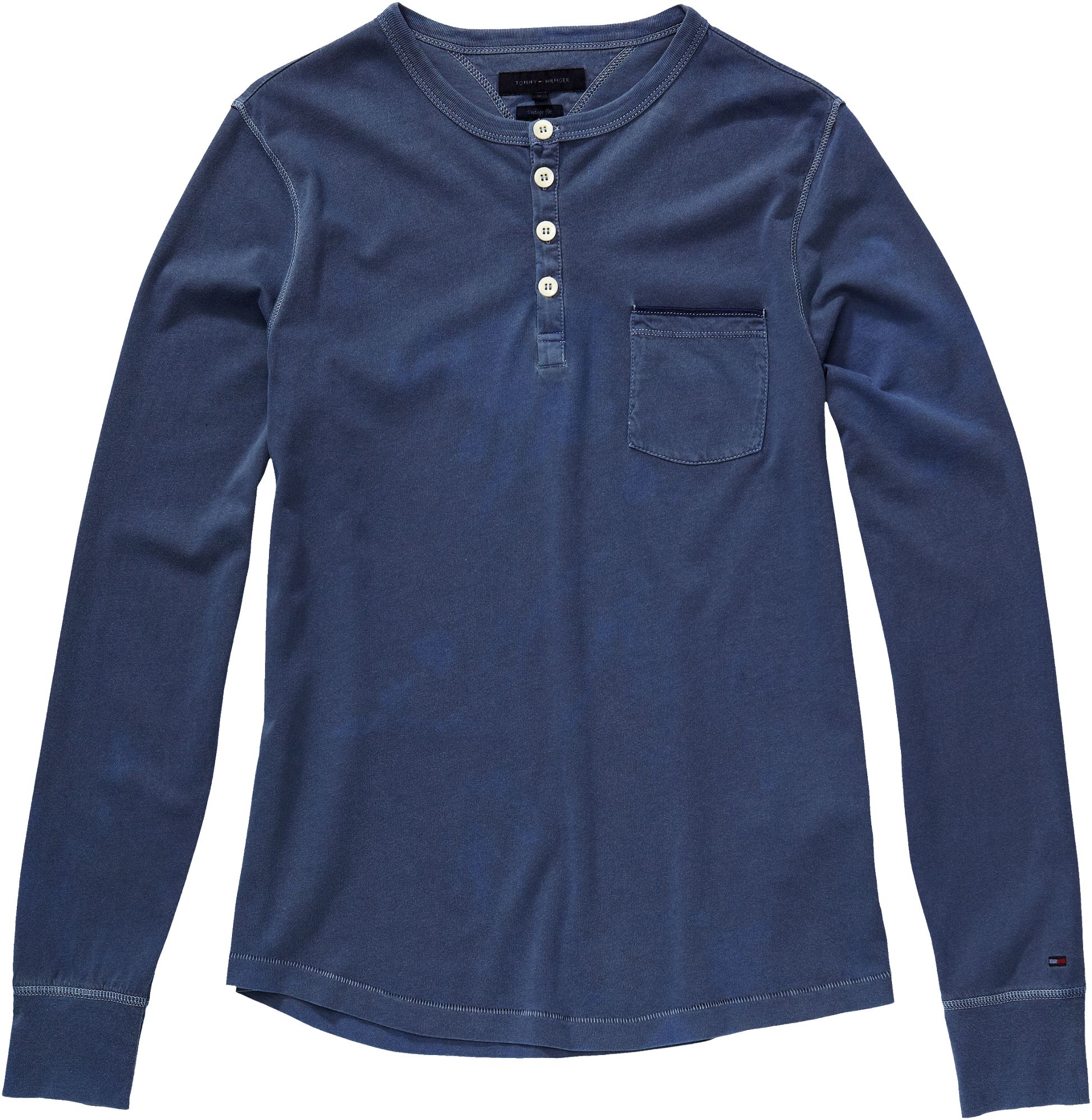 Tommy Hilfiger Henley Long Sleeved Tshirt in Blue for Men | Lyst