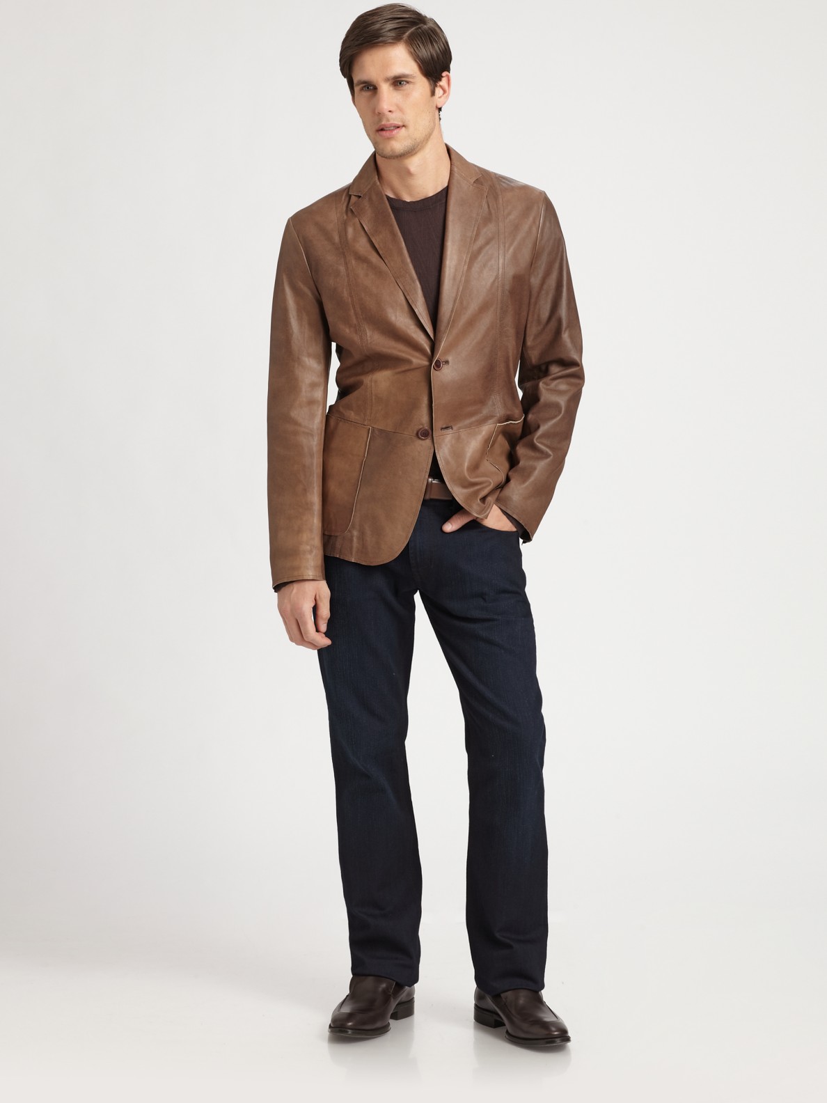 armani leather blazer