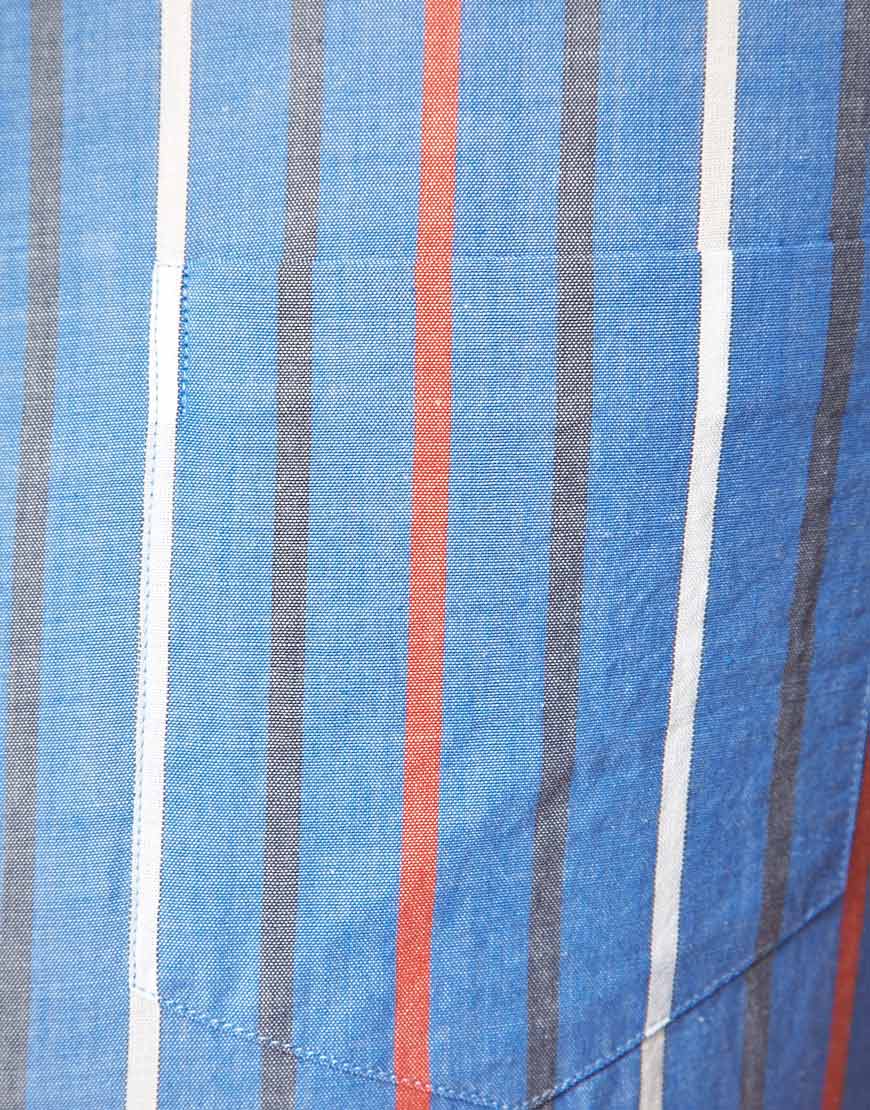 Lyst - Asos Asos Vertical Stripe Shirt in Blue for Men
