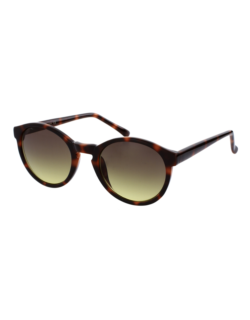 ASOS Asos Brown Keyhole Round Lens Sunglasses for Men - Lyst