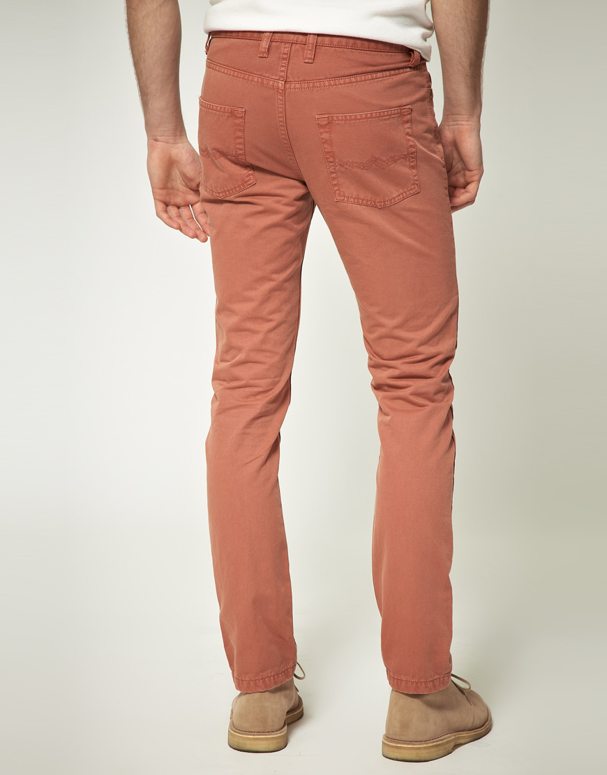 Lyst - Asos Slim Fit Jeans in Pink for Men