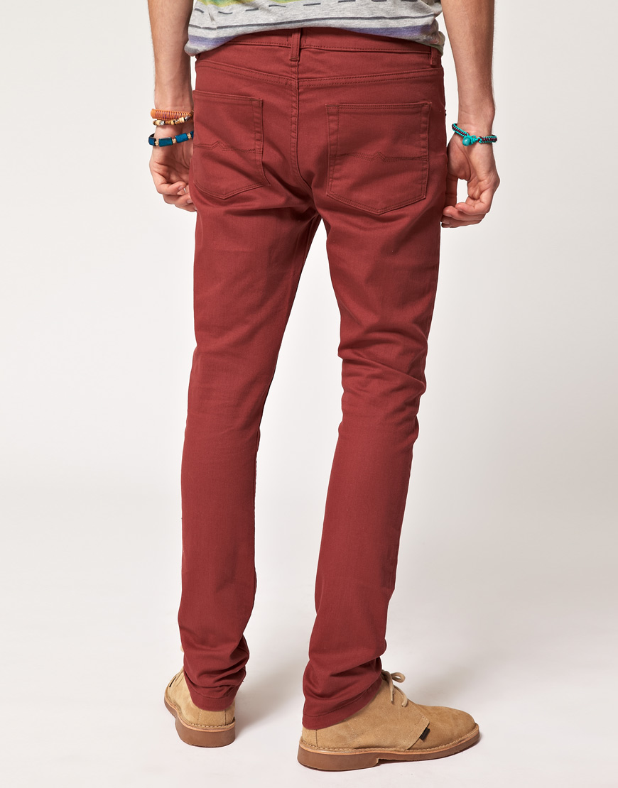 ASOS Super Skinny Jeans in Rust in Brown for Men - Lyst