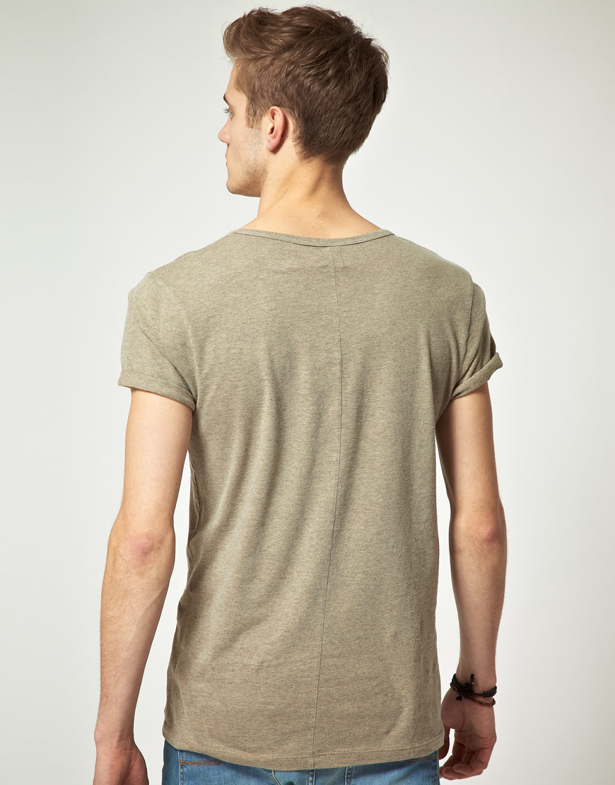 ASOS Asos Tshirt with U Neck in Natural for Men | Lyst