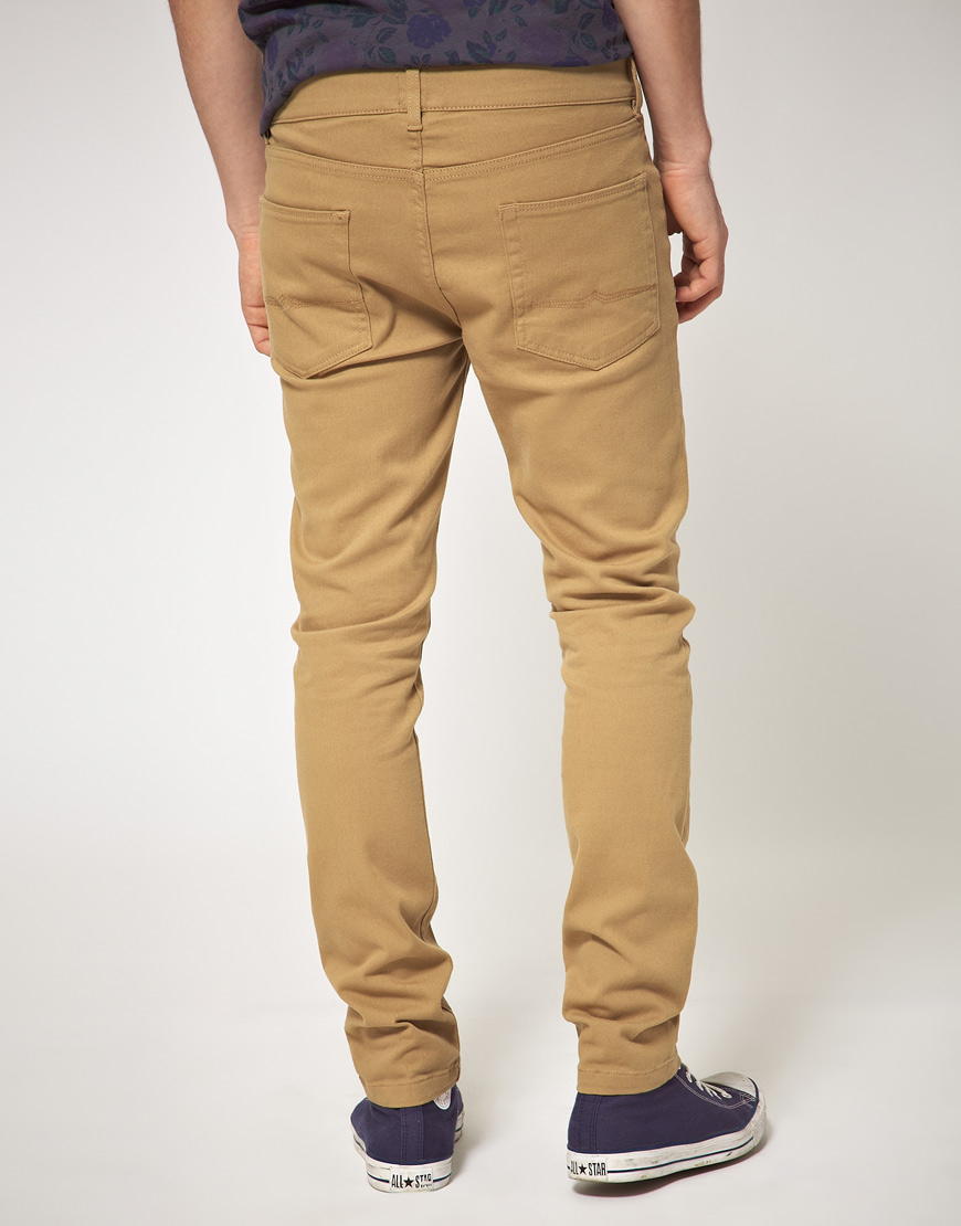 ASOS Tan Skinny Jeans in Brown for Men - Lyst
