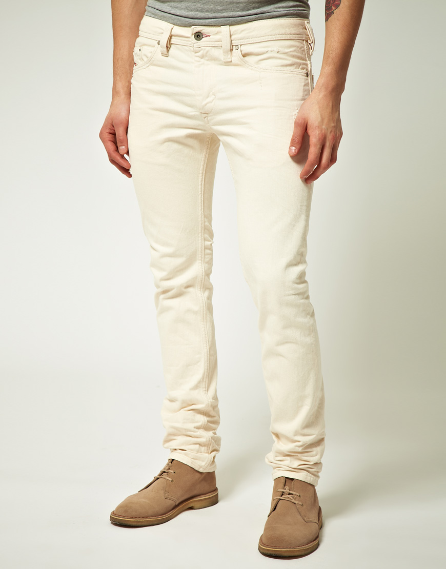 Lyst - Diesel Thanaz Slim Jeans in White for Men