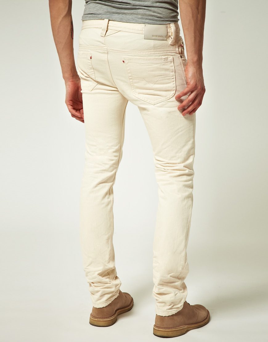 Lyst - Diesel Thanaz Slim Jeans in White for Men