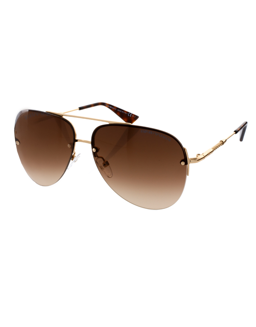 Emporio Armani Emporio Armani Aviator Sunglasses in Metallic for Men | Lyst