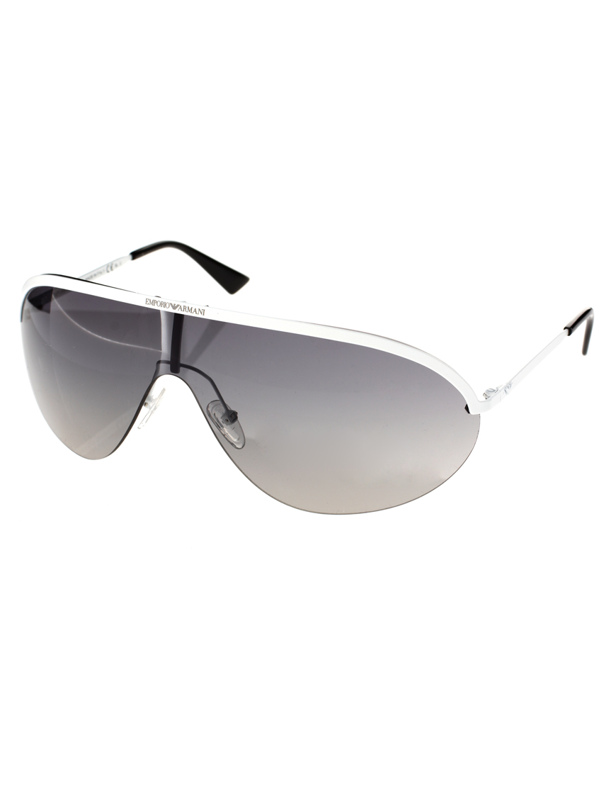 Emporio armani Emporio Armani Visor Sunglasses in White for Men Lyst