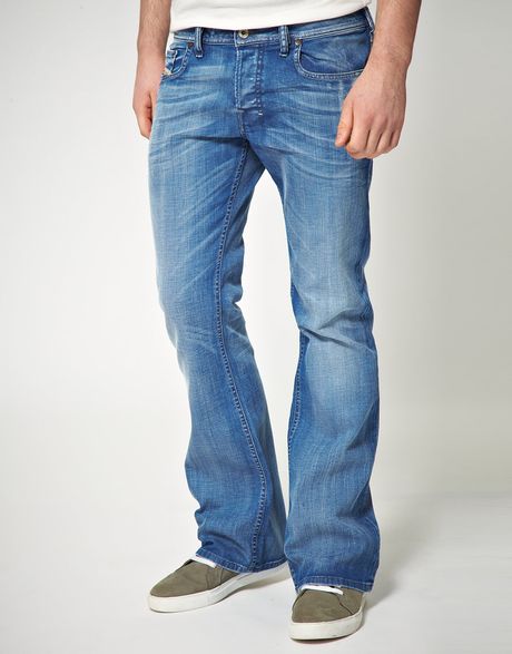 Diesel Zathan Bootcut Jeans in Blue for Men | Lyst