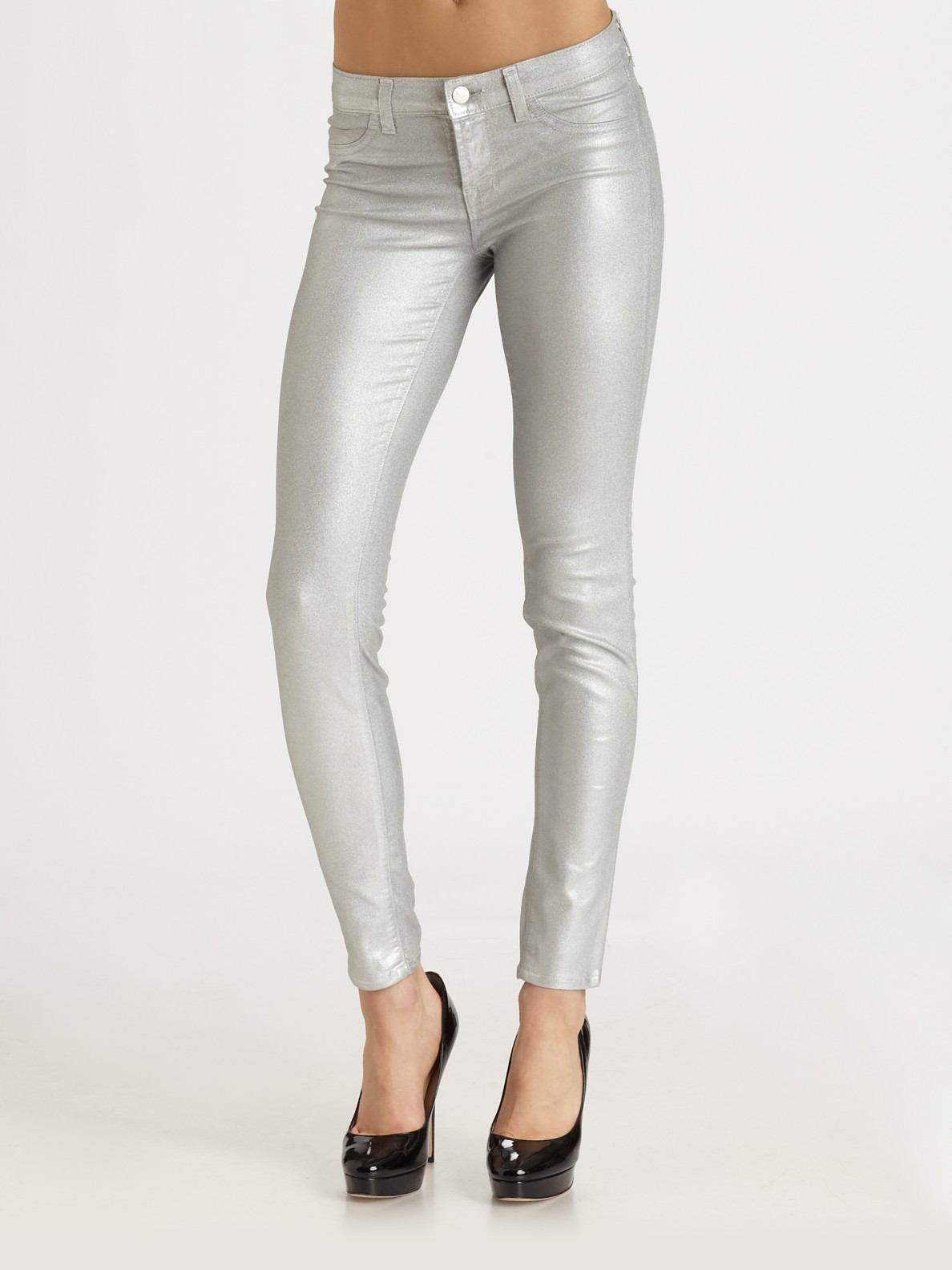 gå på arbejde Irreplaceable virkelighed J Brand 901 Super Skinny Coated Jeans in Metallic | Lyst
