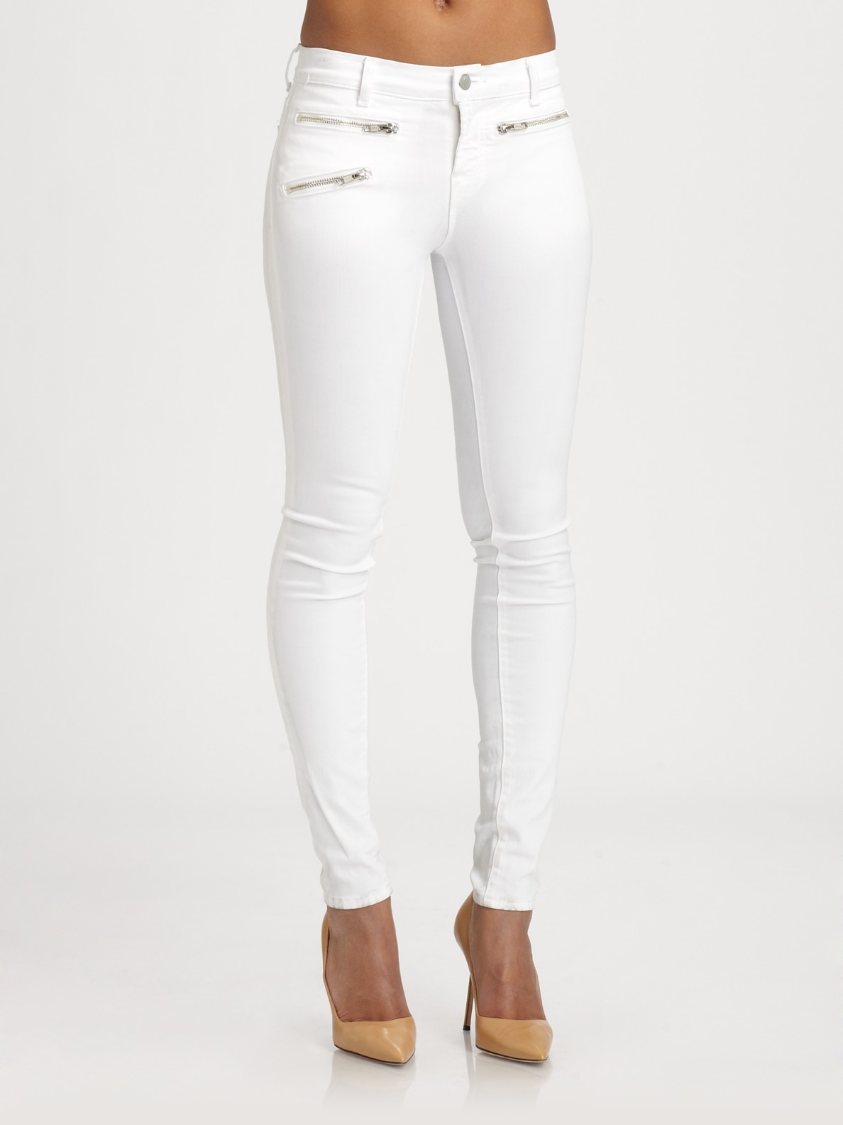 J Brand 821 Zoe Zipper Skinny Jeans in White - Lyst1188 x 1584