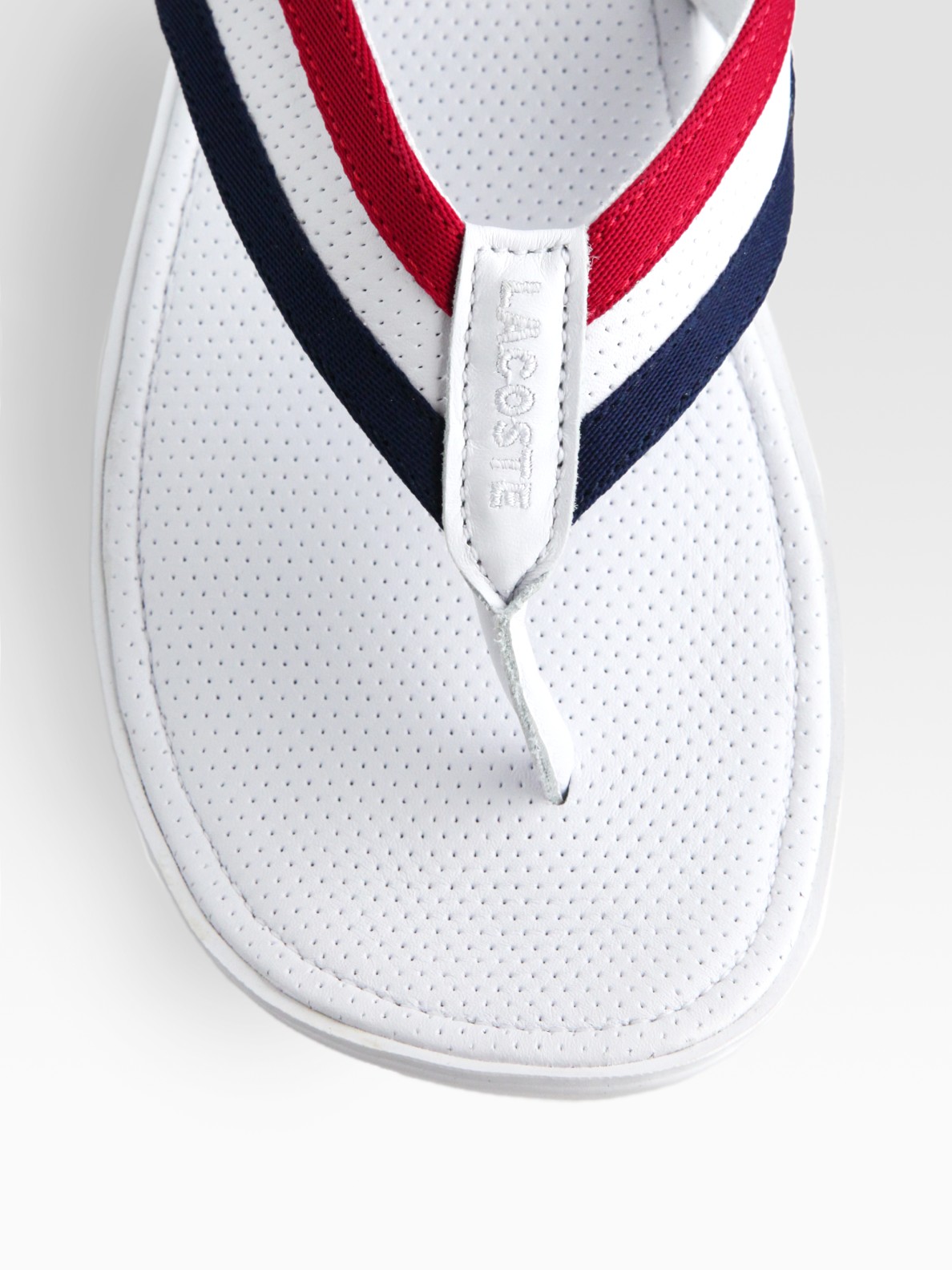 Lacoste Carros Striped Flip-flop in White for Men | Lyst