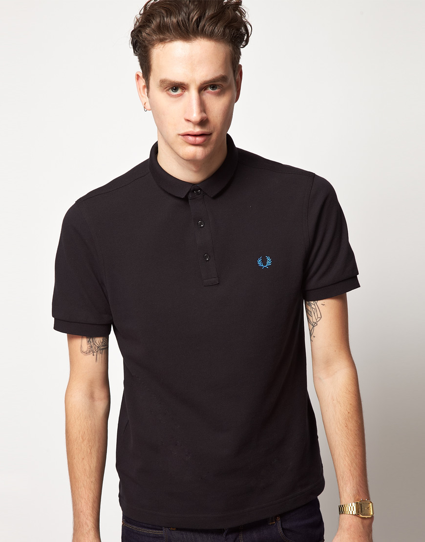Fred Perry Fred Perry Hidden Pop Polo Shirt in Black for Men ...