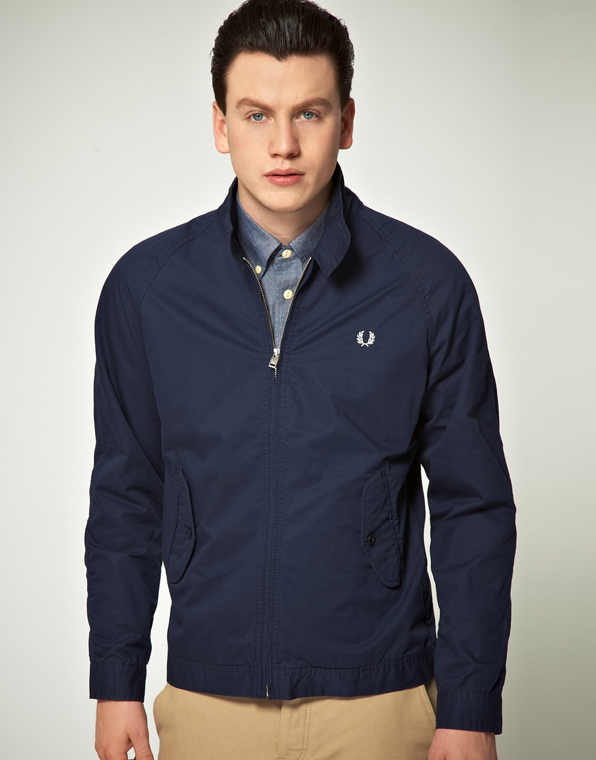 Fred Perry Fred Perry Light Weight Harrington Jacket in Blue for Men - Lyst