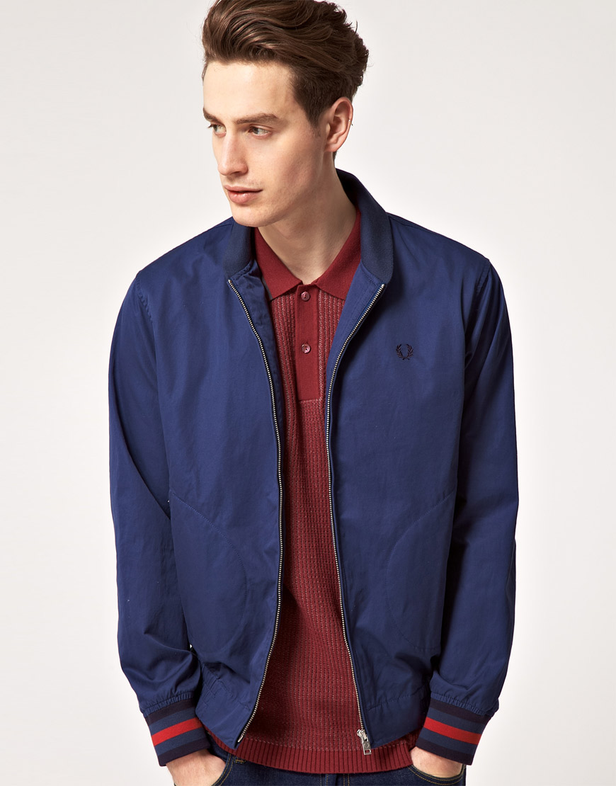 Lyst - Fred Perry Fred Perry Bomber Jacket in Blue for Men