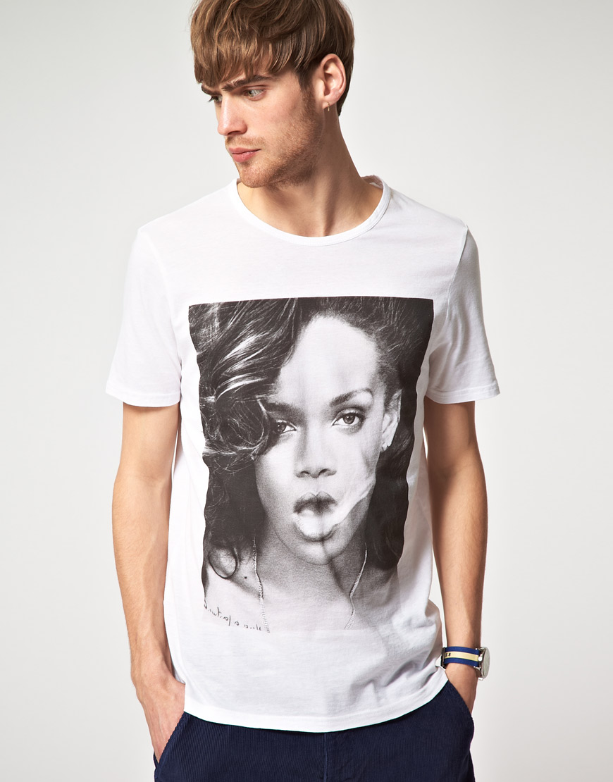 River Island Rihanna Print Tshirt in White for Men - Lyst