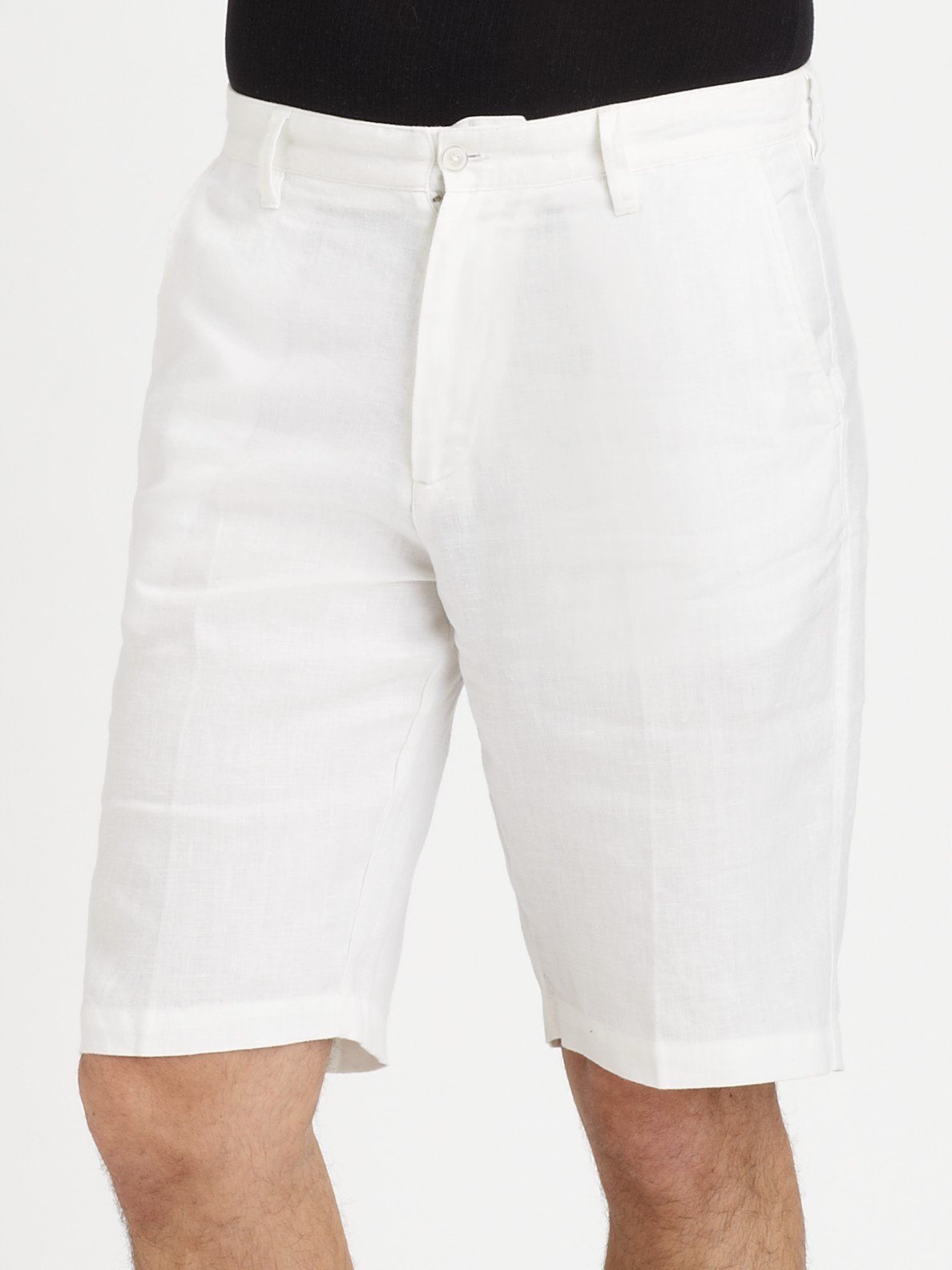 Saks Fifth Avenue White Linen Shorts 
