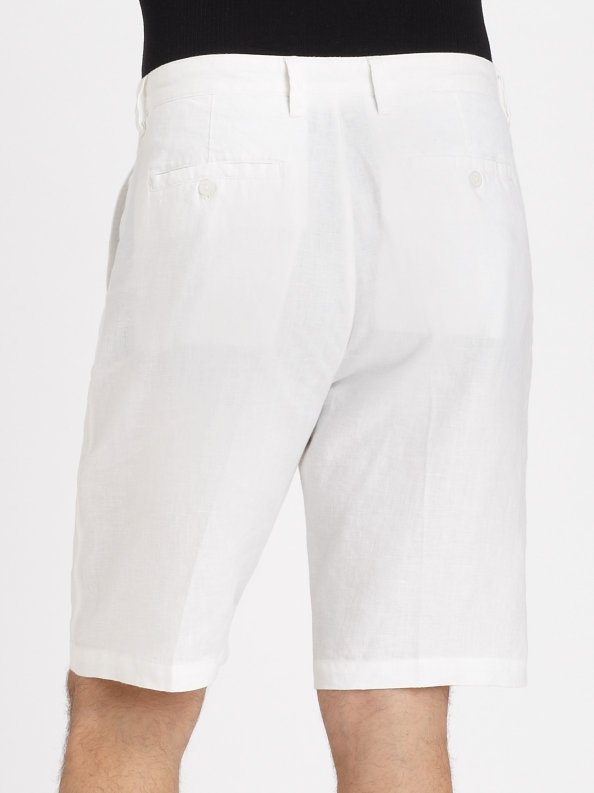 Saks Fifth Avenue White Linen Shorts for Men - Lyst
