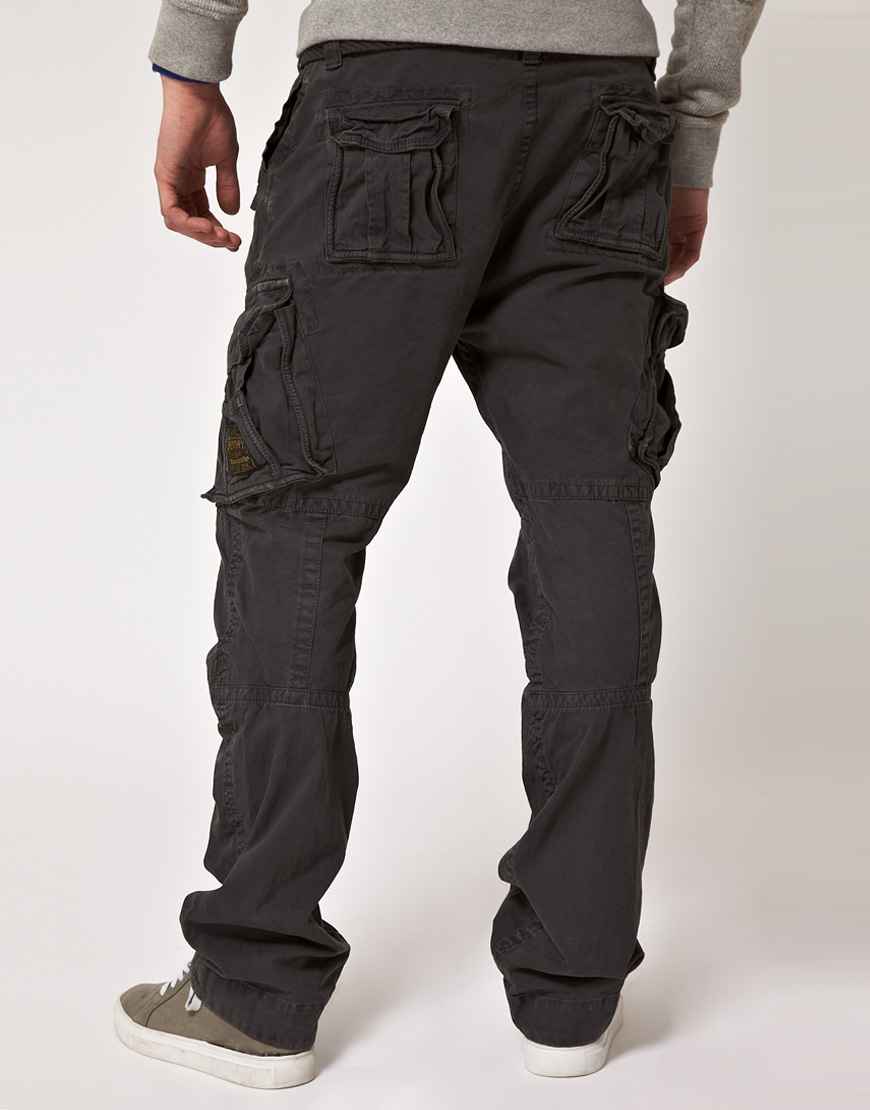 Lyst - Superdry Superdry Entry Military Cargo Trousers in Gray for Men