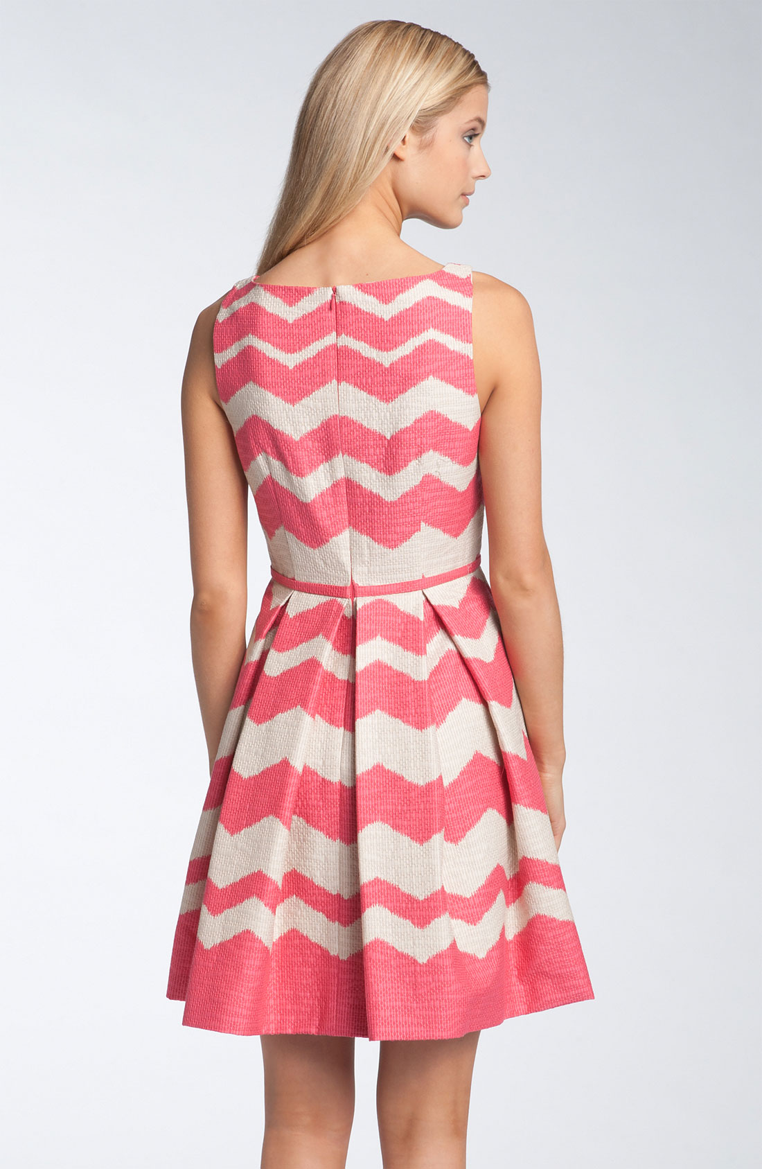 Taylor dresses Zigzag Fit Flare Dress in Multicolor (tulip/ buttermilk