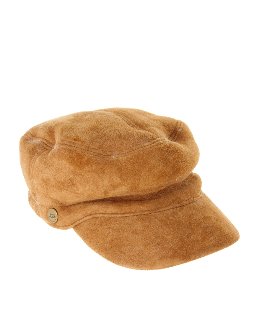 UGG Shearling Visor Cap in Brown Lyst
