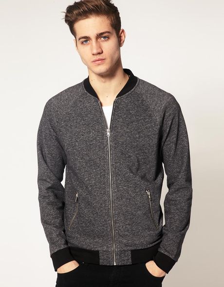 Asos Asos Baseball Cardigan with Twisted Yarn in Gray for Men (charcoal ...